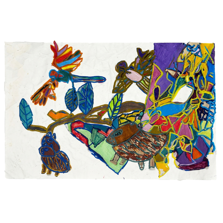 LAI Wing-yu 黎詠瑜_飛鳥與豚鼠_38x58.5cm