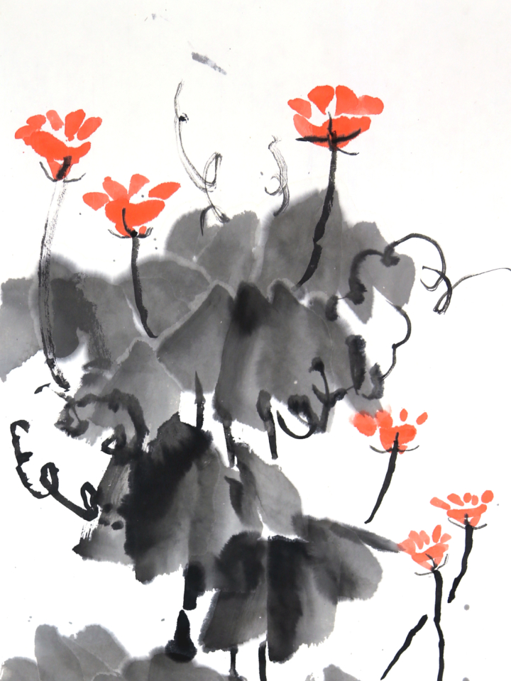 姜偉佳_KEUNG Wai-kai_花與葉Flowers and Leaves_34cmX70cm