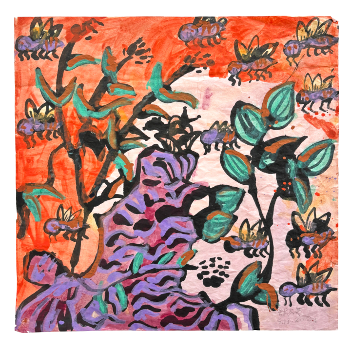 CHENG Chi-wing 鄭志榮_竹石_46.5x45cm