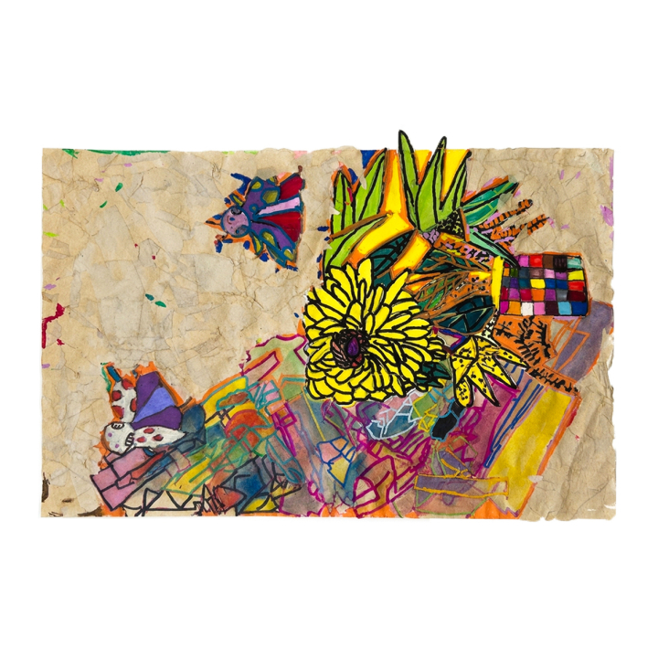 甲蟲與菊花_Beetles and Chrysanthemums_40x58cm