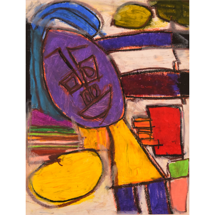 Chung Ka-kay, Dicky_Mr. Fries, W42 x H50.8, Oil pastel on cardboard
