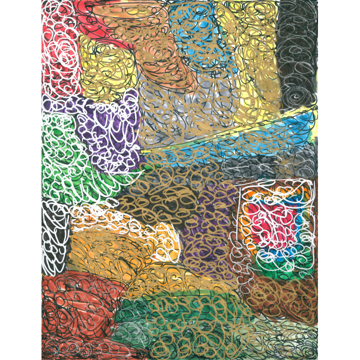 CHAN Cheong-yip_Looping World_29.5x38cm_Marker on paper_2018