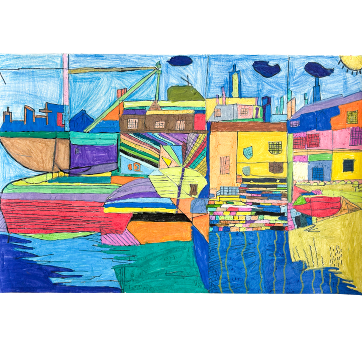 海邊小鎮_A seaside town_38.5x58cm